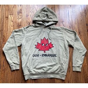 Dsquared2 Mens Hoodie Sweatshirt Size XL Made In Italy Maple Leaf Logo Cotton
